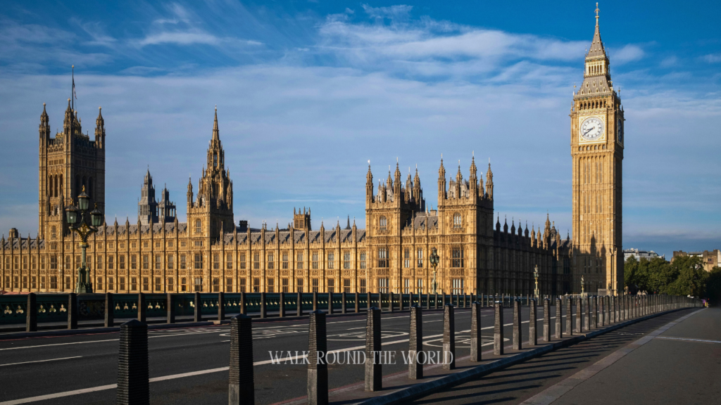Big Ben in early morning light in London, creating a quiet and mysterious atmosphere around the historic clock tower