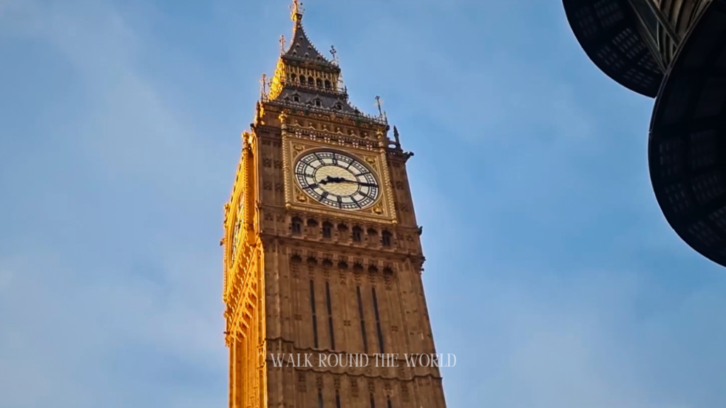 Close-up of Big Ben clock tower in London showcasing Gothic Revival architecture and detailed stonework
