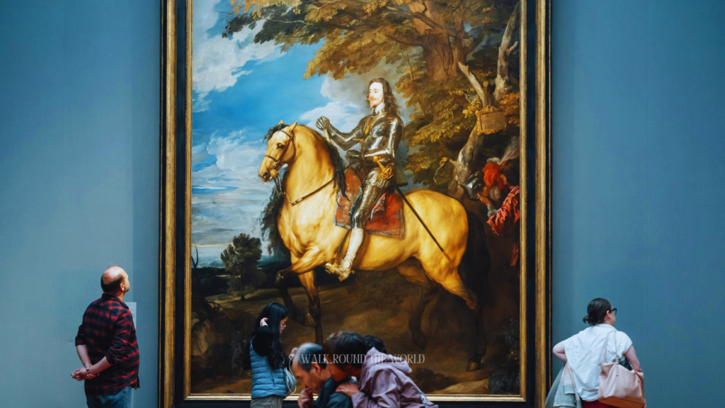 Large equestrian painting displayed at National Gallery London