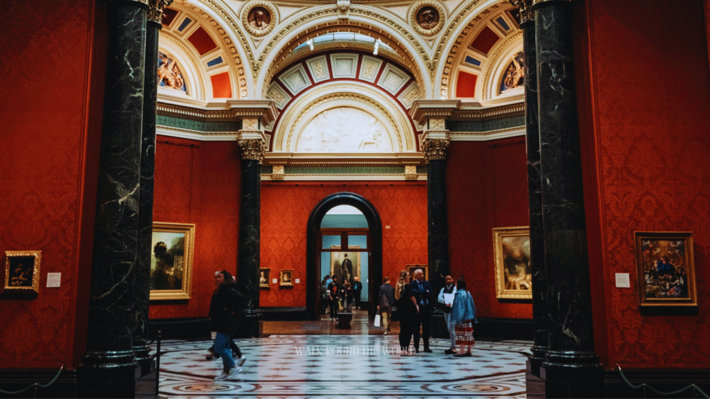 Arched hallway inside National Gallery London