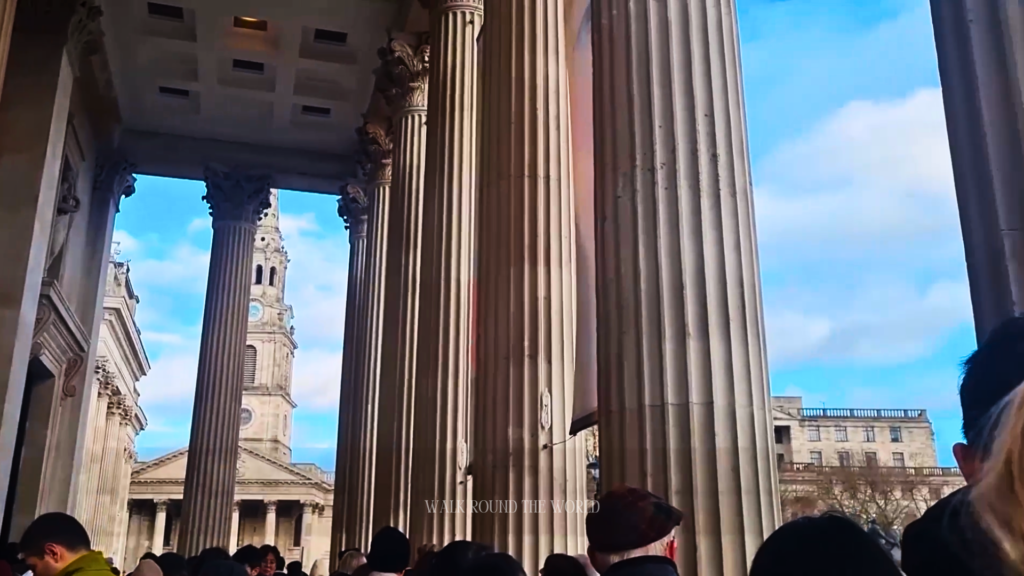 Corinthian columns at the entrance of National Gallery London