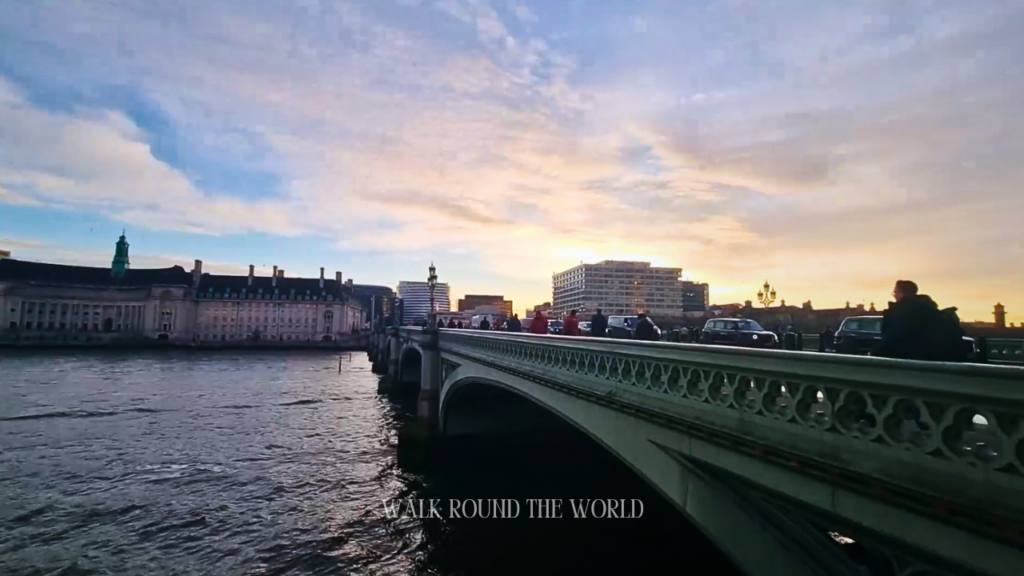 Green railings and cast iron design of Westminster Bridge London