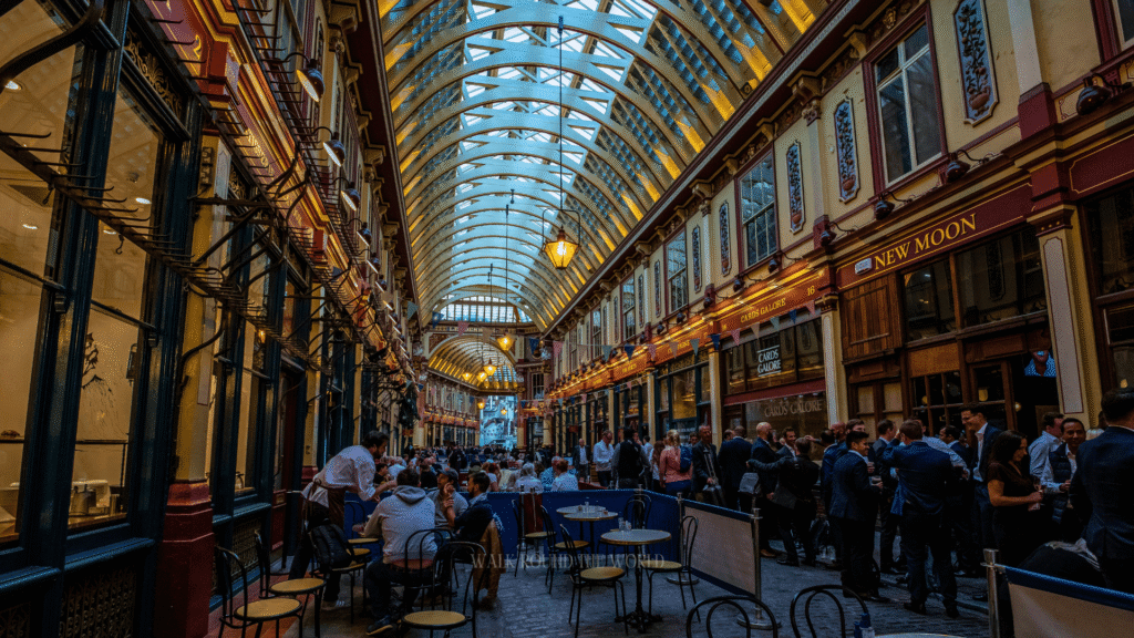 Victorian architecture inside Leadenhall Market in London