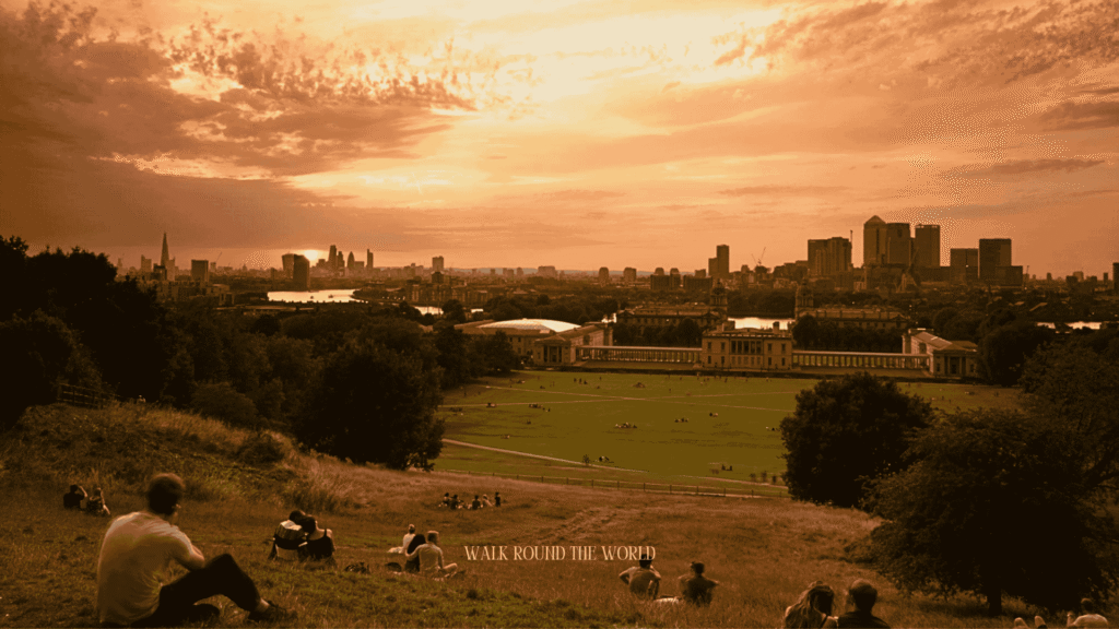 A long summer day in london with sunset from Greenwich Park
