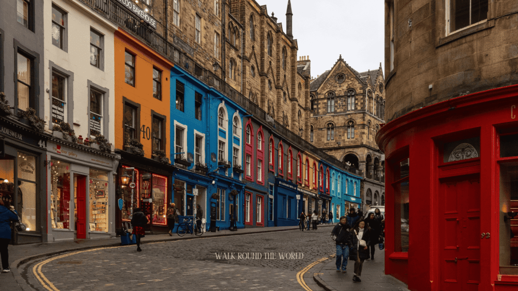 Victoria Street in Edinburgh Old Town, Scotland