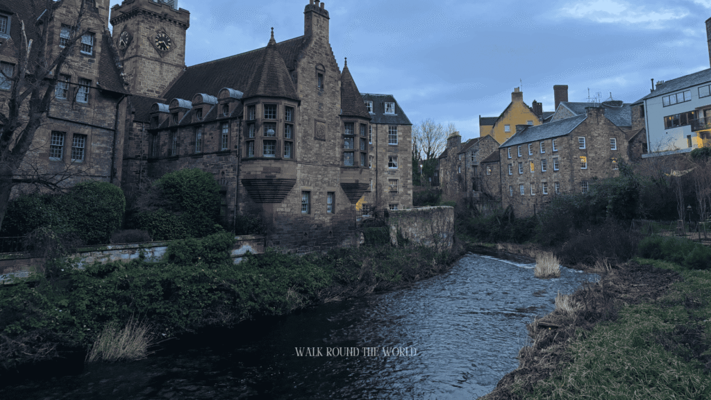 Water of Leith Walkway, a scenic riverside walking route through Edinburgh, Scotland.