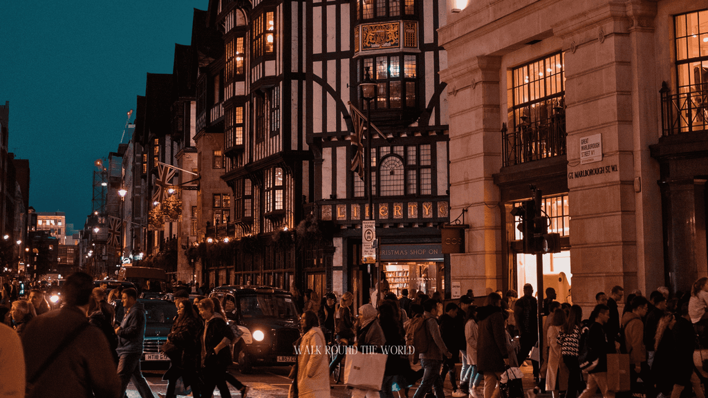 Liberty of London building on Regent Street at dusk in London