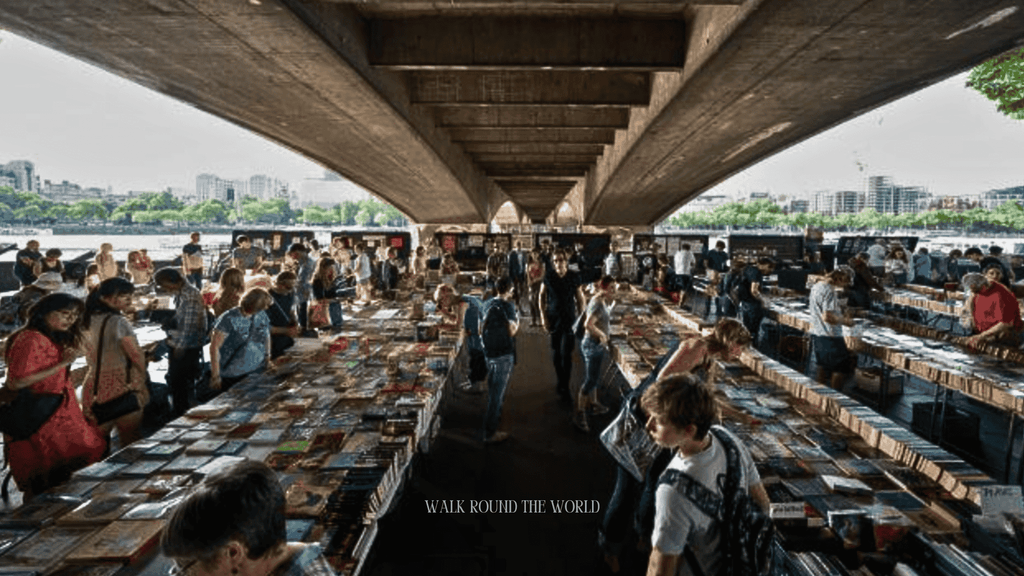 South Bank Centre Book Market under Waterloo Bridge in London