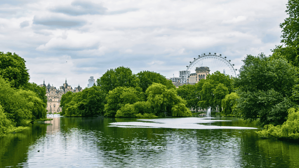 St James’s Park London with trees and scenic walking paths