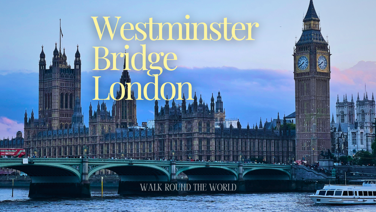 Westminster Bridge London with Big Ben and the Houses of Parliament at blue hour, viewed from the River Thames