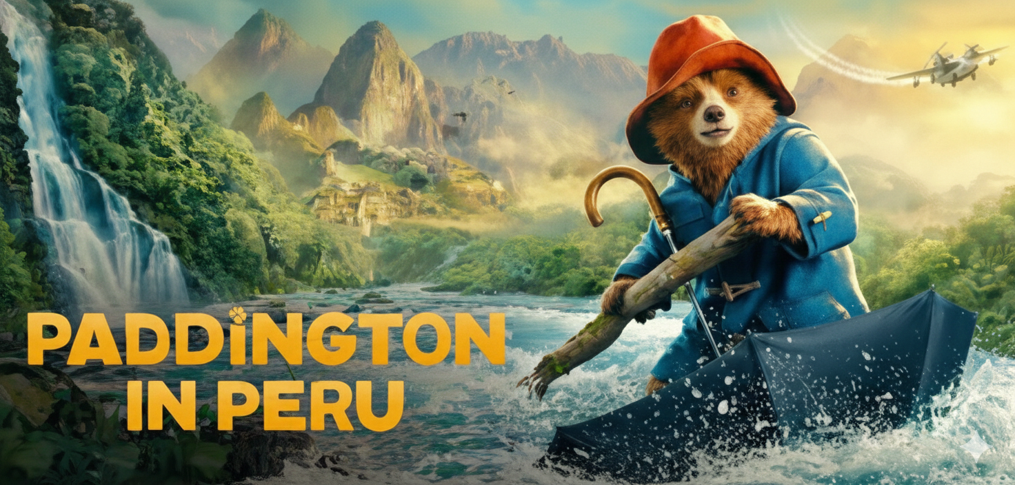 Paddington in Peru movie poster featuring Paddington Bear