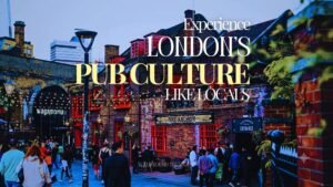 Traditional London pub with outdoor seating on a sunny summer afternoon, capturing the charm and authentic atmosphere of London pub culture.