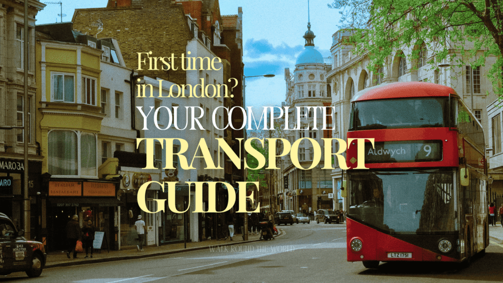 Red double-decker bus on a London street for getting around the city